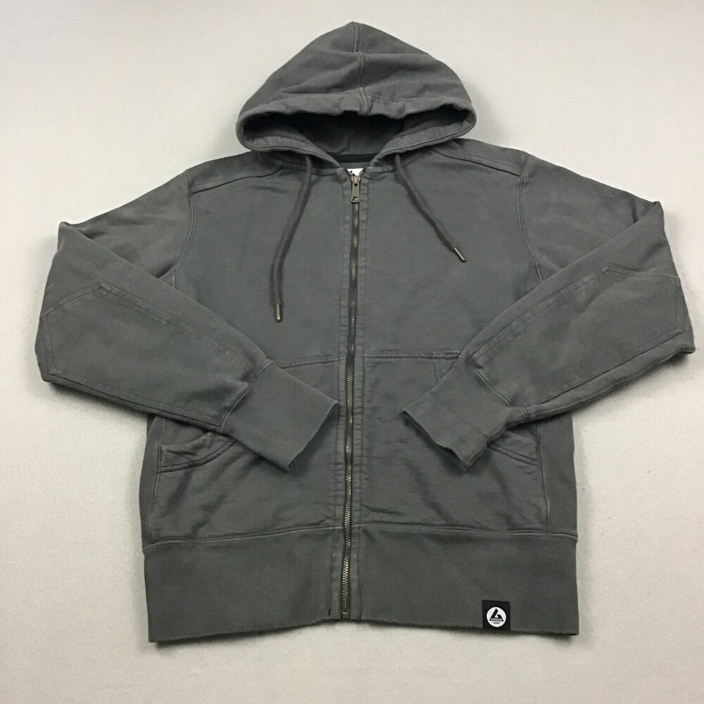 American Giant Hoodie Men Small Gray Heavyweight Full Zip Sweatshirt Cotton S *